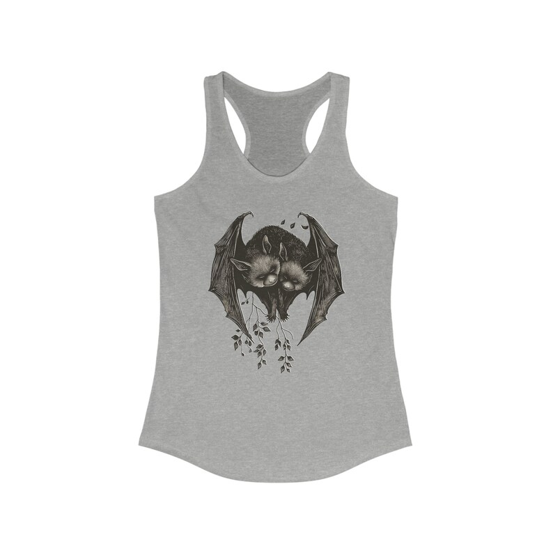 Cute Whimsigoth Gothic Bat Pair Love Tank Top Gothic Vampire Dark Gobincore Racerback Tee Night Witchy Top Dark Academia Shirt Woman Gift Trendy