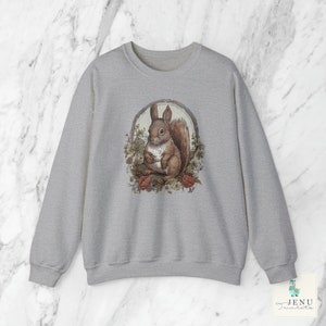 Woodland Animal Squirrel Sweatshirt Whimsical  Nature Creature Forest Sweater Victorian Illustration Wood Animals Vintage Goblincore Top