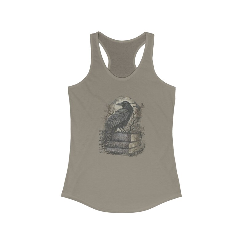 Dark academia and gothic aesthetic tank top with Edgar Allan Poe's "The Raven"