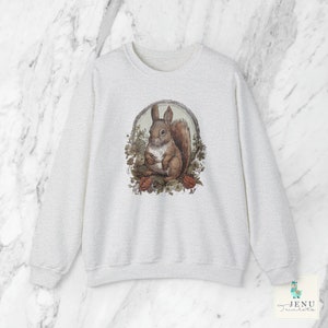 Woodland Animal Squirrel Sweatshirt Whimsical  Nature Creature Forest Sweater Victorian Illustration Wood Animals Vintage Goblincore Top