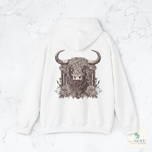 Boho Vintage Highland Cow Hoodie Western Cowboy Cowgirl Sweater Farm Animal Farming Retro Americana Top Nature Style Clothes Sweatshirt Streetwear