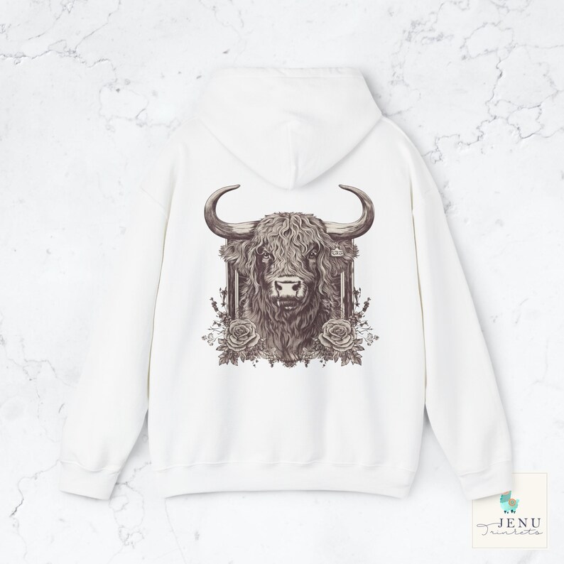 Boho Vintage Highland Cow Hoodie Western Cowboy Cowgirl Sweater Farm Animal Farming Retro Americana Top Nature Style Clothes Sweatshirt Streetwear