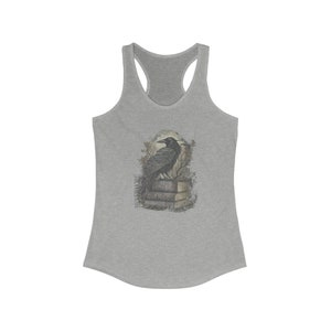 Dark academia and gothic aesthetic tank top with Edgar Allan Poe's "The Raven"