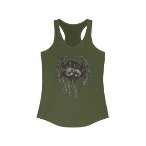 Cute Whimsigoth Gothic Bat Pair Love Tank Top Gothic Vampire Dark Gobincore Racerback Tee Night Witchy Top Dark Academia Shirt Woman Gift Trendy