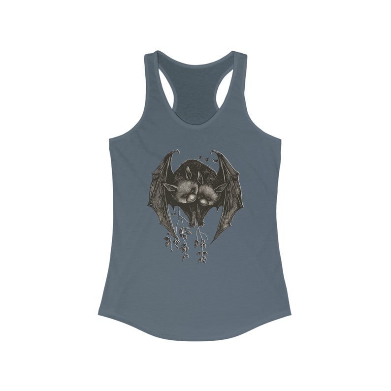 Cute Whimsigoth Gothic Bat Pair Love Tank Top Gothic Vampire Dark Gobincore Racerback Tee Night Witchy Top Dark Academia Shirt Woman Gift Trendy