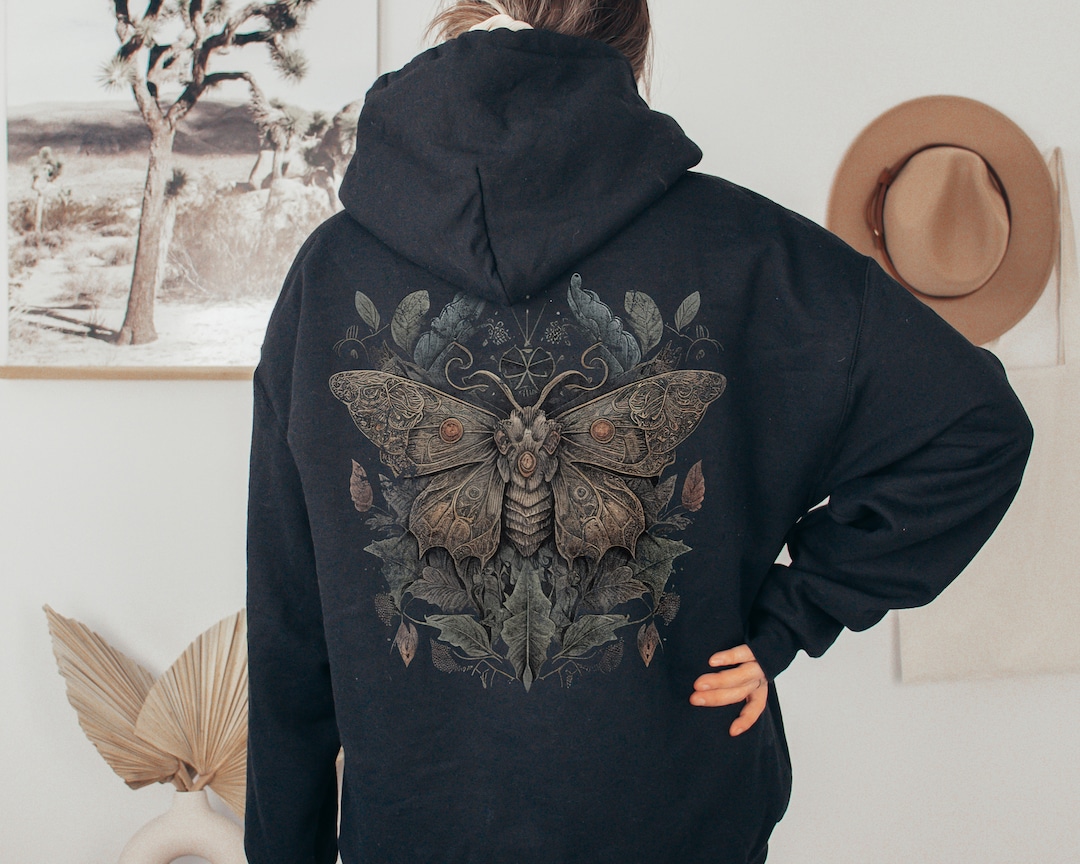 Vintage Moth Hoodie Moth Shirt Nature Forest Hoodie - Etsy