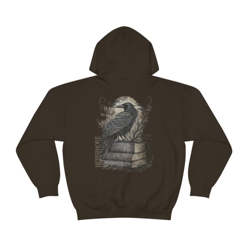 Edgar Allan Poe Shirt Poe T-Shirt Vintage Raven Shirt Vintage Crow Hoodie Nevermore Shirt Vintage Poem Shirt Poe Hoodie Dark Academia Cloth Dark Chocolate