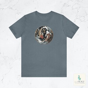 Ying Yang Koi Fish Tshirt Art Nouveau Shirt Japanese Gift Japan Lover Top Street Wear Travel Tee Vintage Trendy Gold Fish Workout Sports