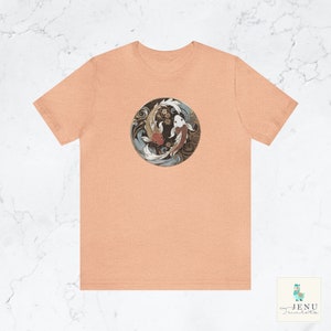 Ying Yang Koi Fish Tshirt Art Nouveau Shirt Japanese Gift Japan Lover Top Street Wear Travel Tee Vintage Trendy Gold Fish Workout Sports