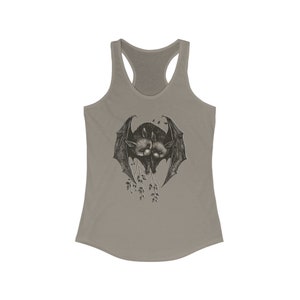 Cute Whimsigoth Gothic Bat Pair Love Tank Top Gothic Vampire Dark Gobincore Racerback Tee Night Witchy Top Dark Academia Shirt Woman Gift Trendy