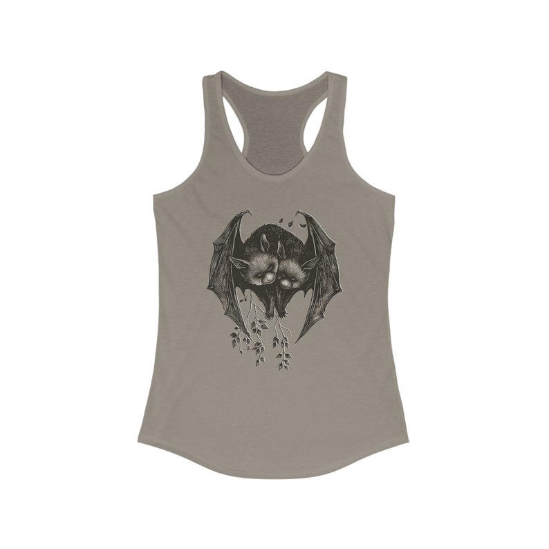 Cute Whimsigoth Gothic Bat Pair Love Tank Top Gothic Vampire Dark Gobincore Racerback Tee Night Witchy Top Dark Academia Shirt Woman Gift Trendy