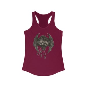 Cute Whimsigoth Gothic Bat Pair Love Tank Top Gothic Vampire Dark Gobincore Racerback Tee Night Witchy Top Dark Academia Shirt Woman Gift Trendy