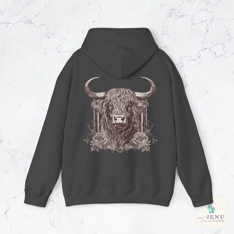 Boho Vintage Highland Cow Hoodie Western Cowboy Cowgirl Sweater Farm Animal Farming Retro Americana Top Nature Style Clothes Sweatshirt Streetwear