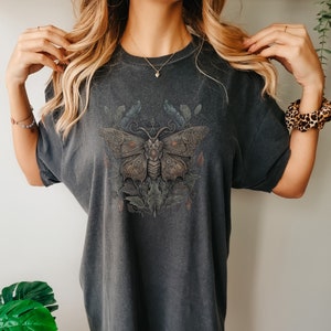 Vintage Moth tshirt gothic moth shirt nature forest tshirt cottagecore clothing forestcore clothing goblincore clothing dark academia shirt