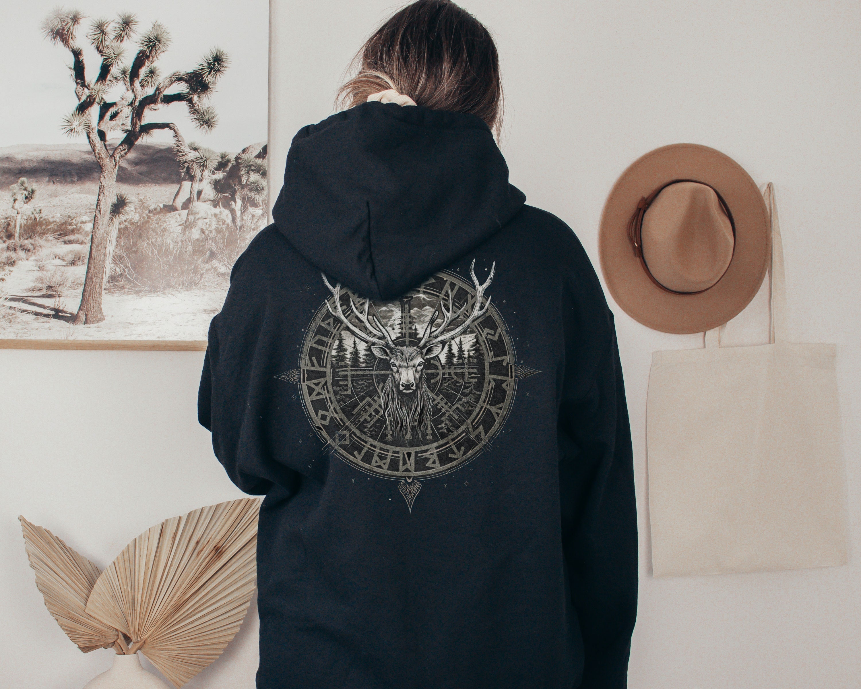 Veste à Capuche En Coton Tissé Main Celtic Knotwork