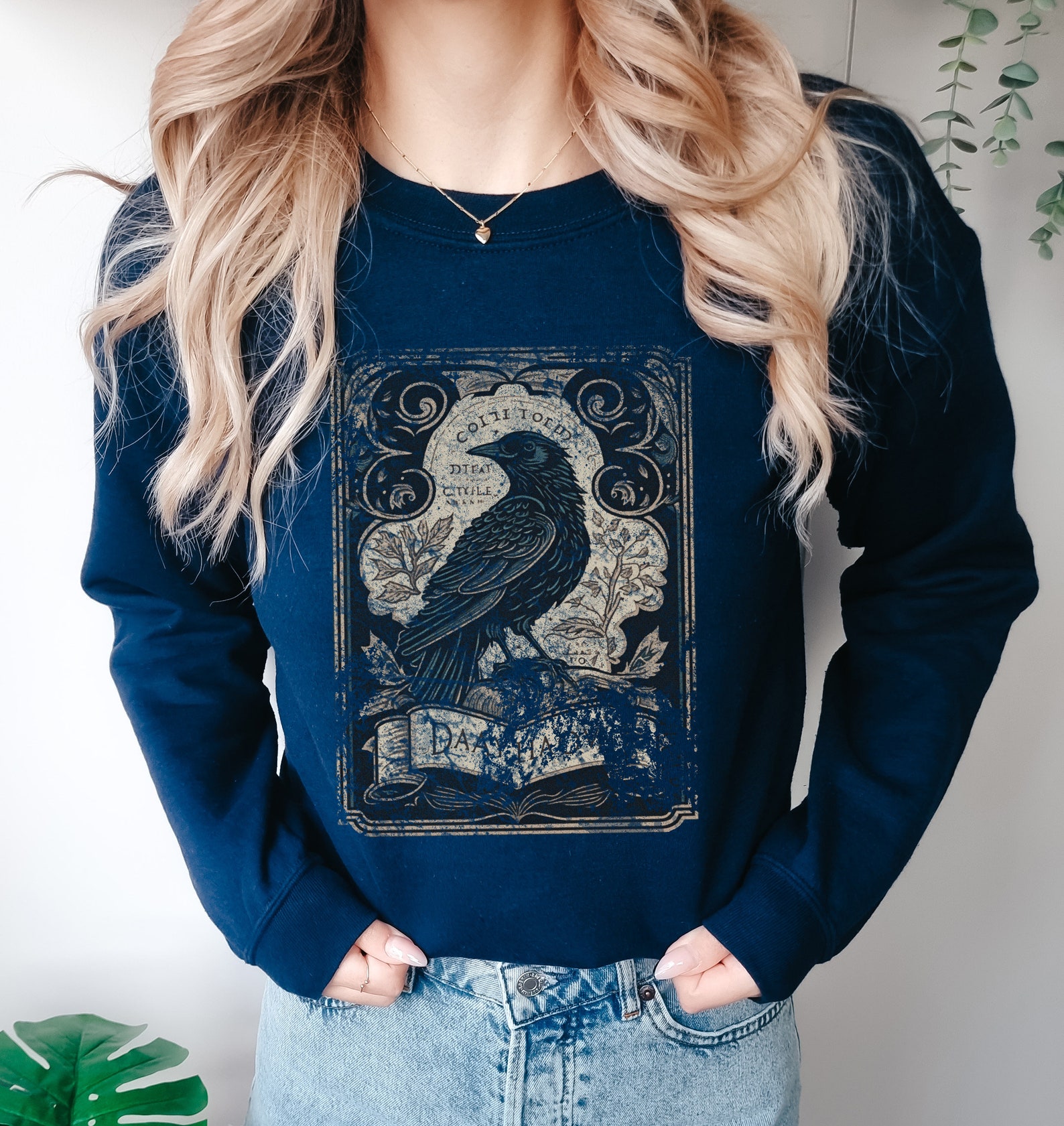 Gothic Raven Shirt Crow Tarot Card Sweatshirt Emo Fashion - Etsy