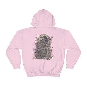 Edgar Allan Poe Shirt Poe T-Shirt Vintage Raven Shirt Vintage Crow Hoodie Nevermore Shirt Vintage Poem Shirt Poe Hoodie Dark Academia Cloth Light Pink