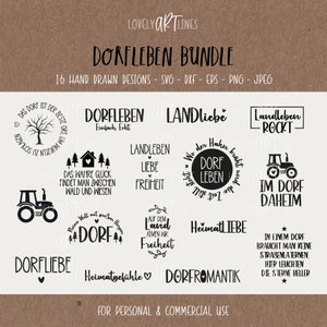 以下が含まれることがあります： 「Dorfleben Bundle」という文字と、