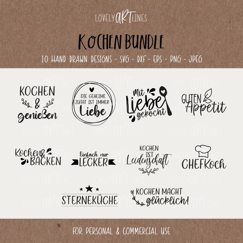 Kochen SVG Bundle, Plotterdatei Koch für Cricut, Küchen Vector Icons