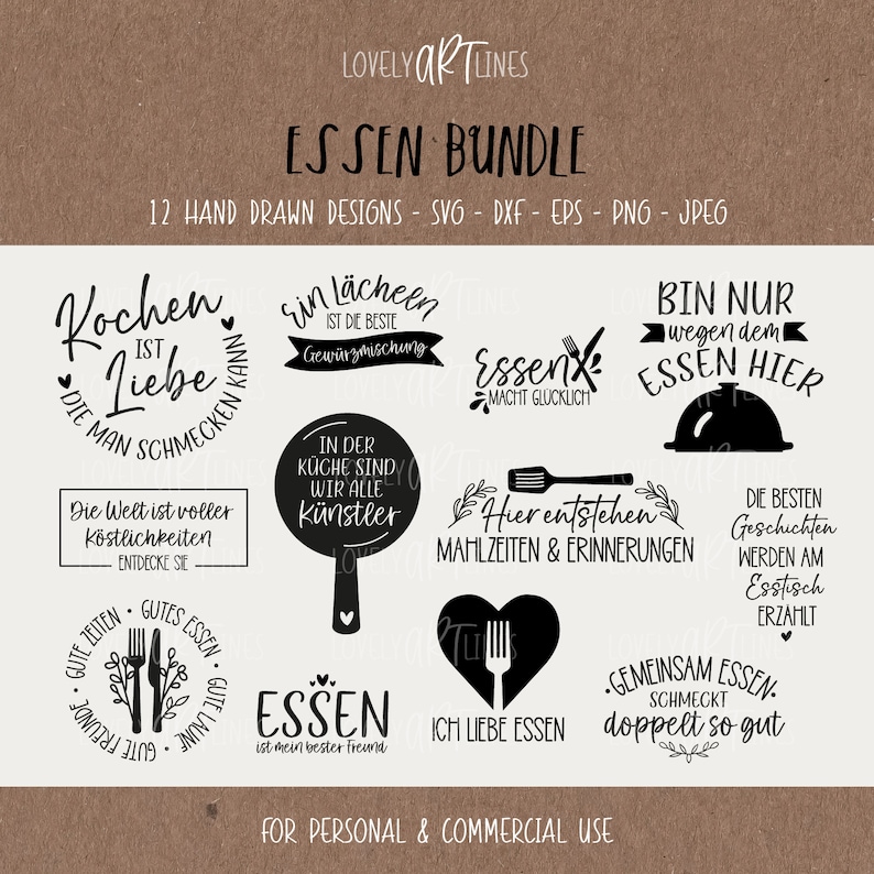 Essen SVG Bundle Plotterdatei Essen für Cricut Kochen Vector - Etsy Schweiz