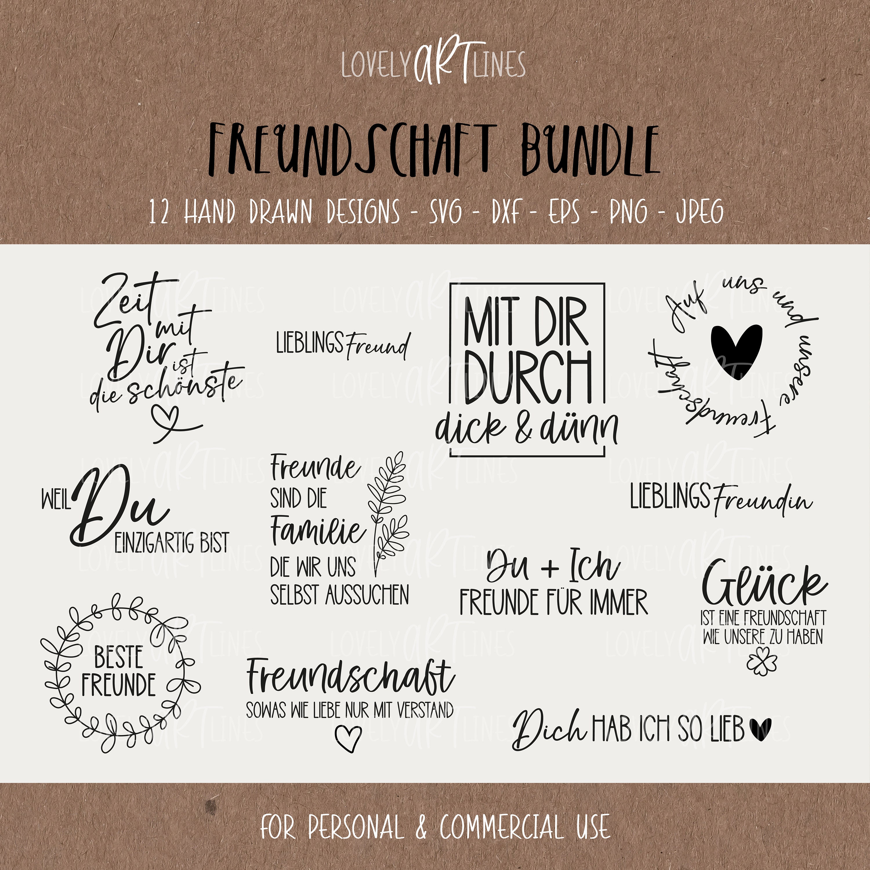 Freundschaft SVG Bundle, Plotterdatei Freunde für Cricut, Freund Vector