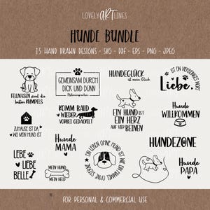 Dogs SVG Bundle, Plotter Files for Cricut, Pets Vector Icons, Dog PNG Clipart, Laser Files, eps, dxf, Sayings, German