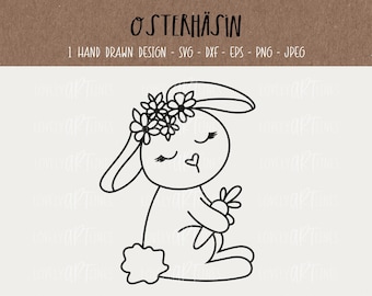 Easter Bunny Girl SVG Design, Plotter File Bunny for Cricut, Easter Icon, Carrot PNG Clipart, dxf, eps, Laser File, Digistamp