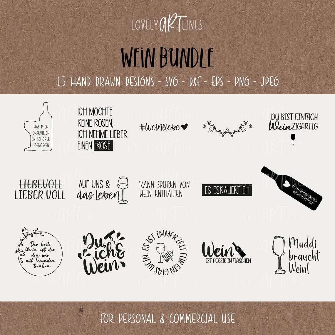 Wein SVG Bundle Plotterdatei Wein für Cricut Weinglas Vector Etsy.de