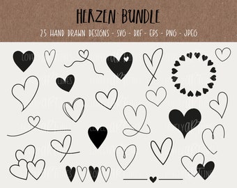 Hearts SVG Bundle, Plotter Files Heart for Cricut, Heart Vector Bundle, Hearts PNG Clipart, dxf, eps, Valentine's day, Digistamp designs