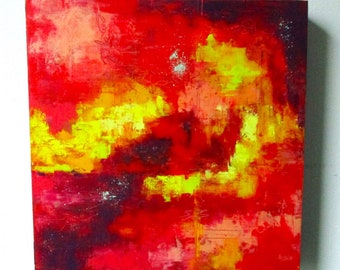 Going Through - 12x12 Hand Painted Oil and Cold Wax Painting