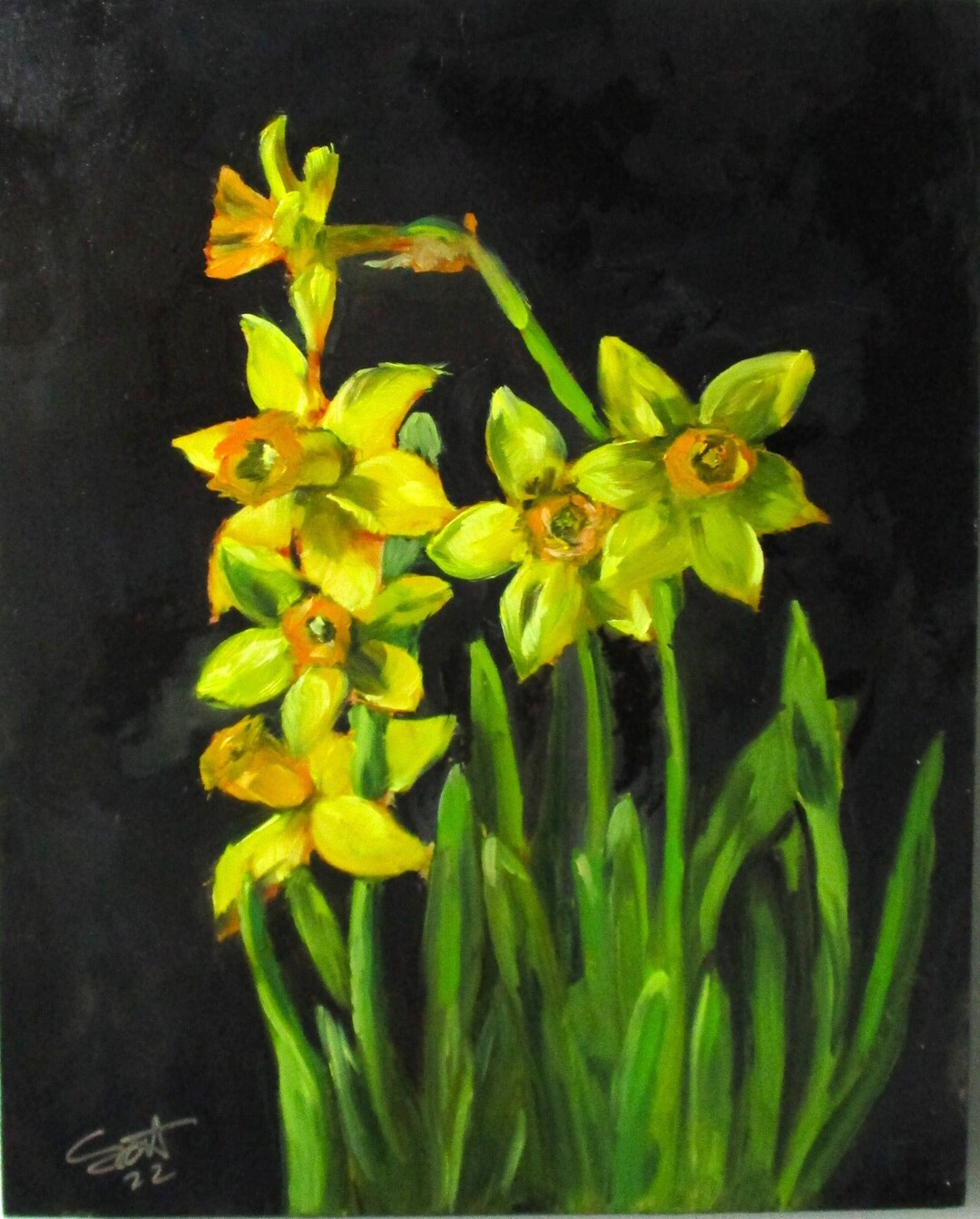 Daffodils - Original Oil Painting - 8x10 Cradled Panel - Etsy