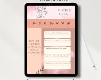 Wochen Fokus Plan mit Checkliste für mehr Selbstbewusstsein und Selbstliebe"