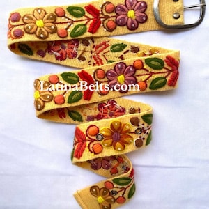 Hand bestickte Gürtel floral bunte peruanischen bestickte Gürtel Blumen ethnischen Gürtel Boho Gürtel Wolle Geschenke für sie floralen ethnischen Gürtel Bild 10