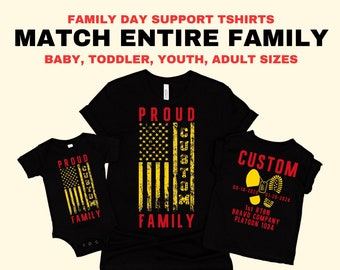 Bootcamp-Abschluss-T-Shirts Familientag Hemden Soldaten-Abschluss Passende Familient-shirts Benutzerdefinierte Militärfamilie Personalisierte T-Shirts Alle Größen