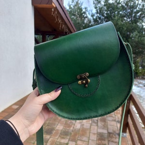 Witchy fantasy classic steampunk natural leather bag