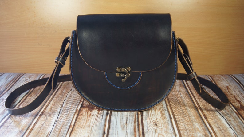 Witchy fantasy classic steampunk natural leather bag image 4