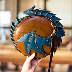 Ouroboros dragon bag, natural leather
