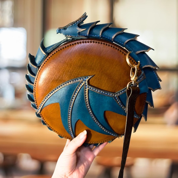 Ouroboros dragon bag, natural leather