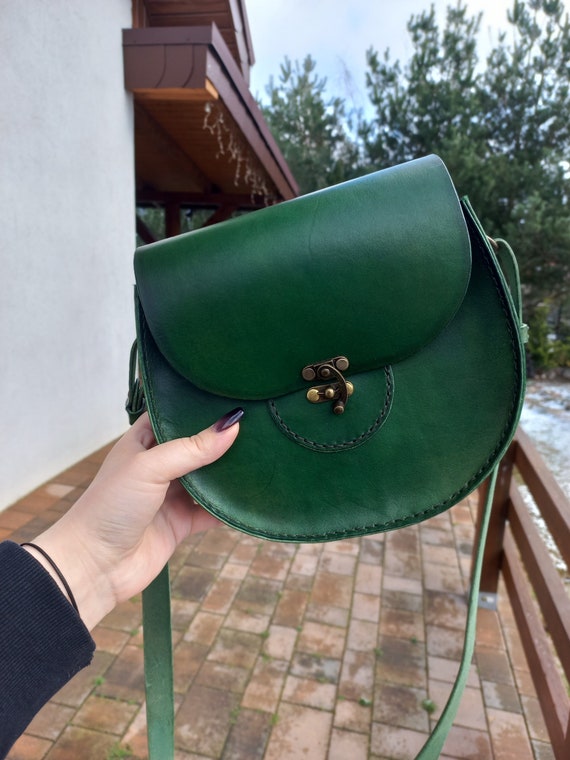 Witchy fantasy classic steampunk natural leather bag