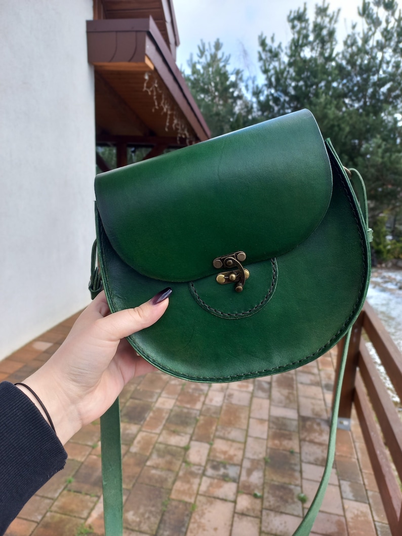 Witchy fantasy classic steampunk natural leather bag image 1