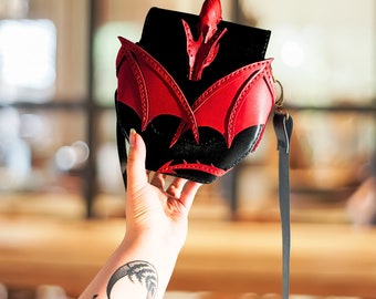 Dragon Embrace dragon handbag, natural leather