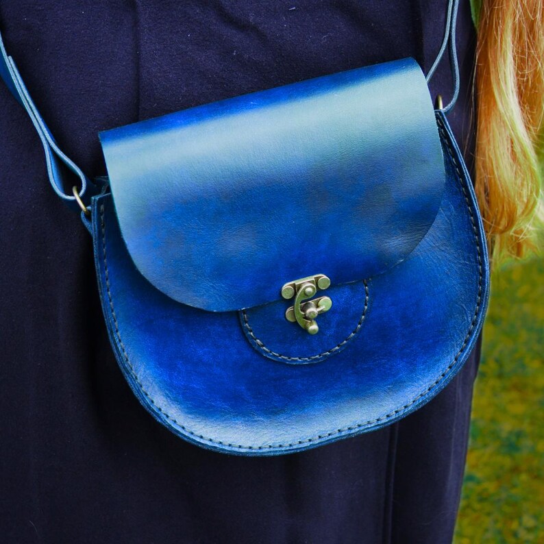 Witchy fantasy classic steampunk natural leather bag image 2