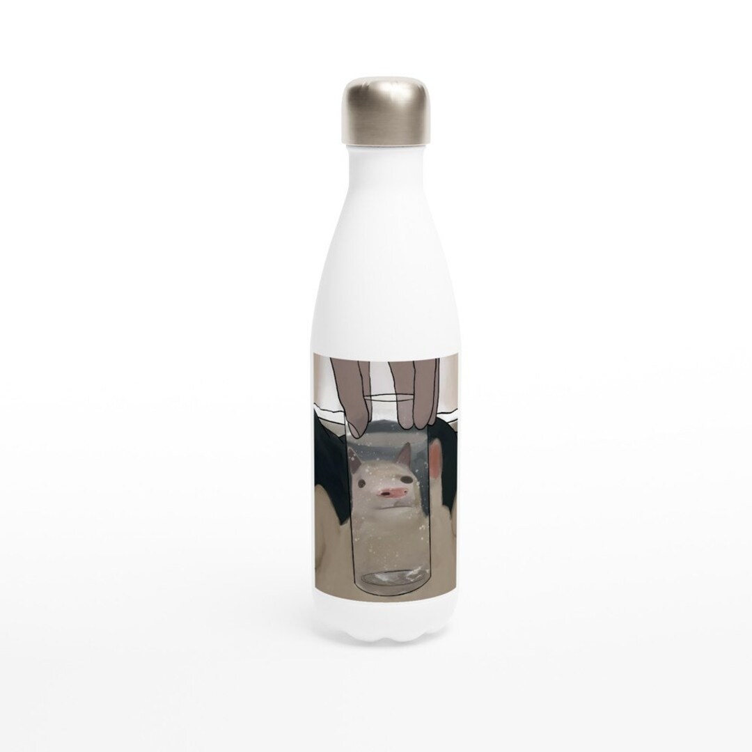 cat in a Bottle Weiße Edelstahlwasserflasche 17oz Etsy