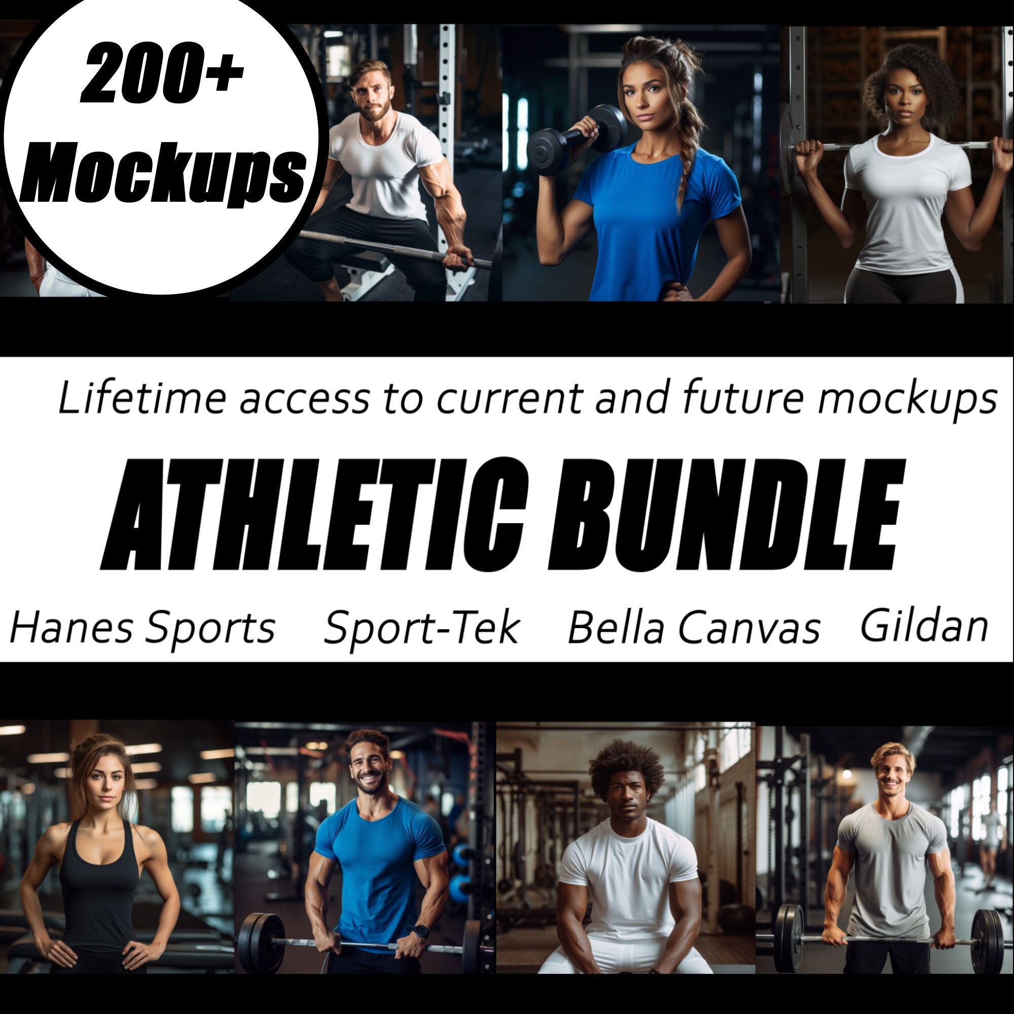 Athletic Tshirt Mockup Bundle Gym Tshirt Mockup Gym Models Etsy