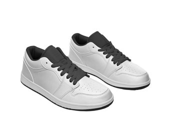 Schwarz-Weiße Unisex Low Top Leder Sneakers