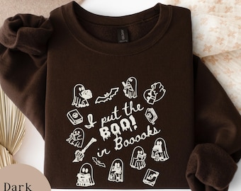 Halloween Book Lover Sweatshirt, Spooky Reading Shirt, Book Lover Shirt, Librarian Shirt, Halloween Shirt, Gift for Book Lover