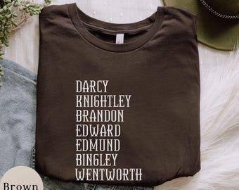 Jane Austen Heroes Shirt, Literary Character Tee, Book Lover Gift