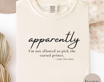 Romantasy Shirt for Fantasy Romance Readers, Cursed Prince Romantasy Shirt, Funny Booktok Tee, Book Lover Gift