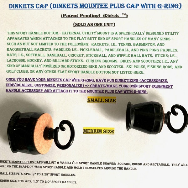 Dinkets Cap (Dinkets Mountee Plus Cap with G-Ring) - Sport Handle Bottom - External Utility Mount