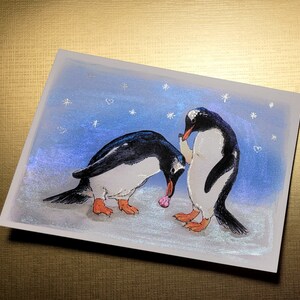 Valentijnskaart "Pinguïns"